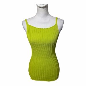 ZARA WOMEN'S GREEN RIBBED SLEEVELESS TANK TOP NWT LARGE